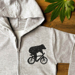 Mini Bear and Bicycle kids Hoodie