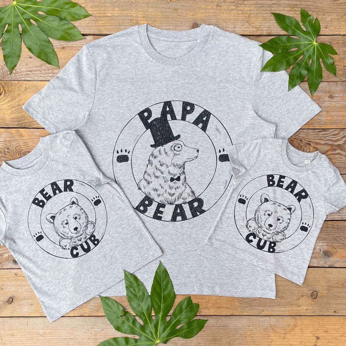 papa bear and bear cub tshirts