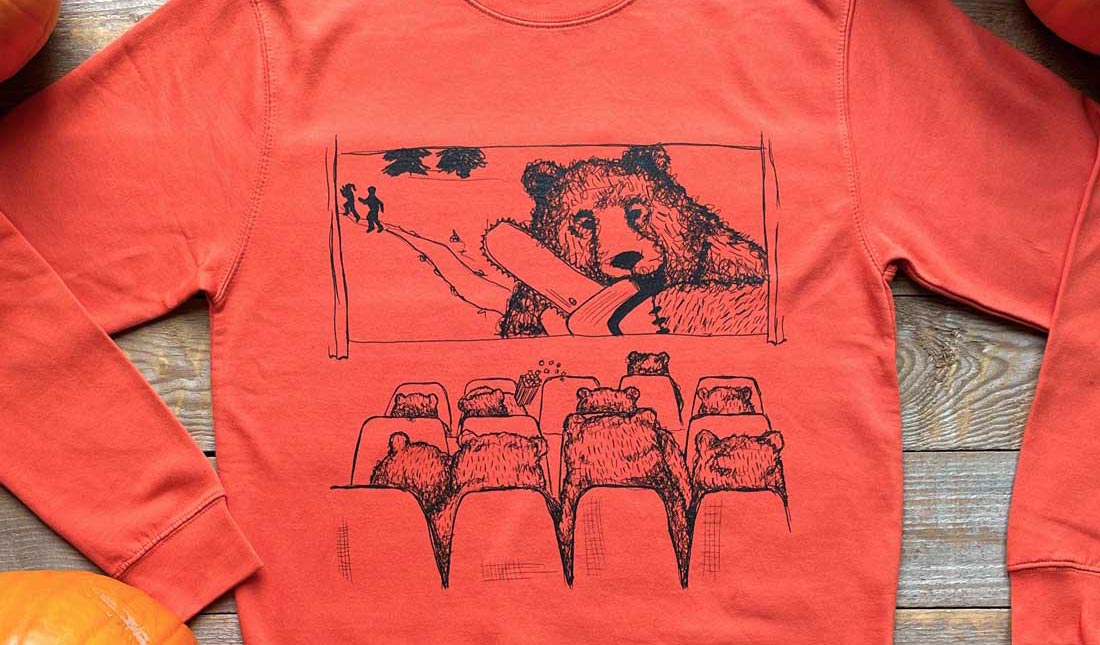 Horror Bear Jumper with pumpkins