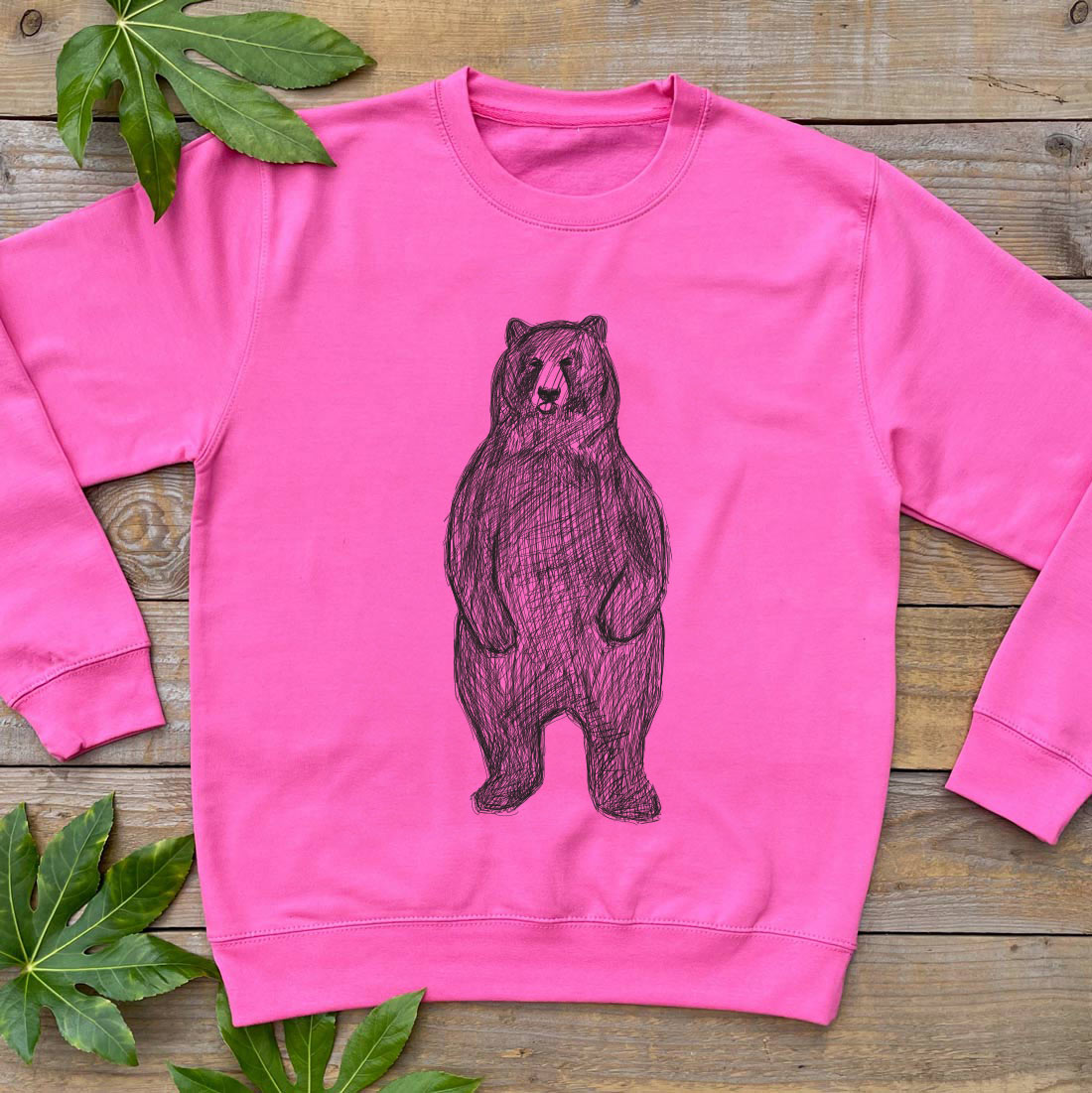 PINK JUMPER WITH BEAR STANDING