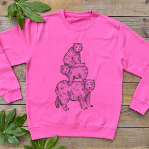 THREE BEARS IN A STACK PINK JUMPER
