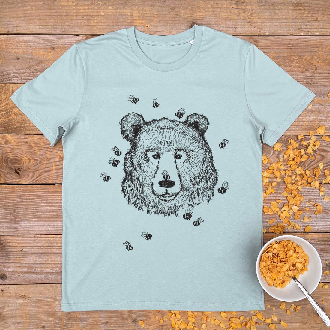 BEAR AND BEES MINT TEE