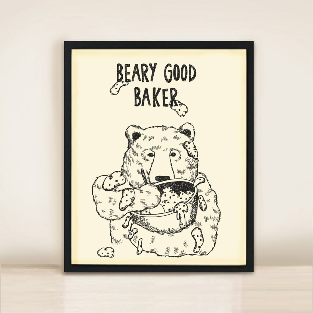 Beary Good Baker Poster Print A3