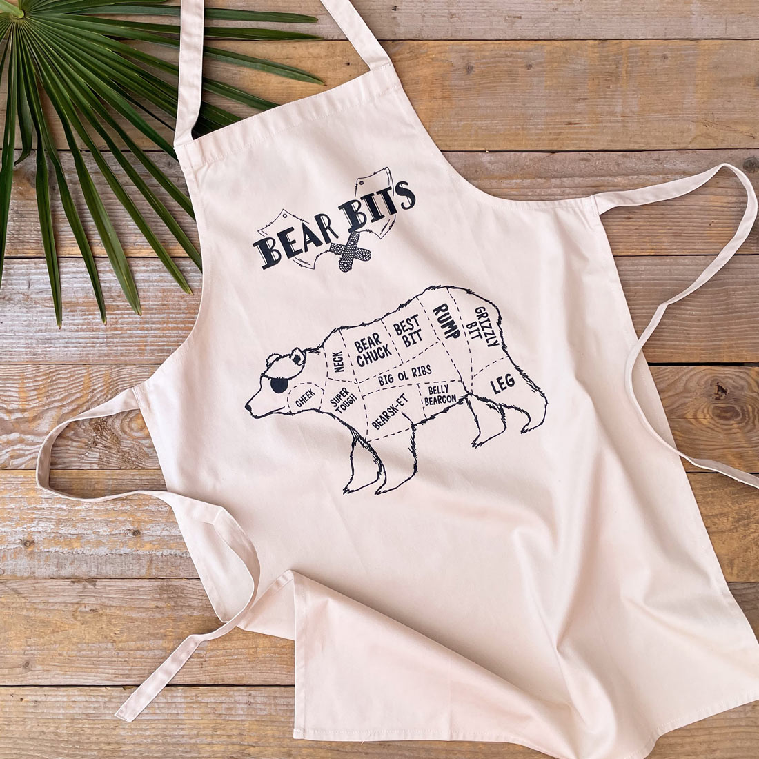 Apron with butcher chart for bears 