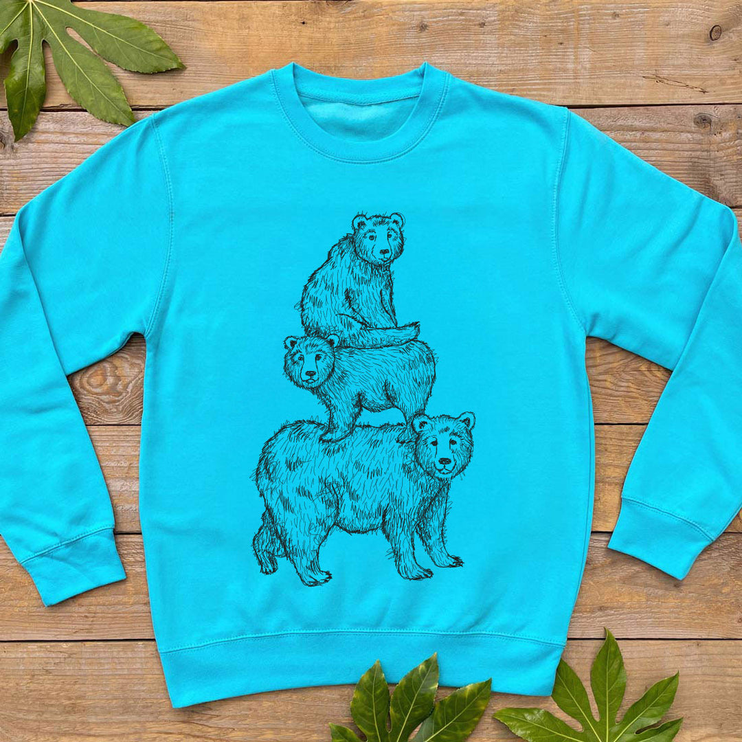Bear Stack jumper in Bright Surf Blue Colour