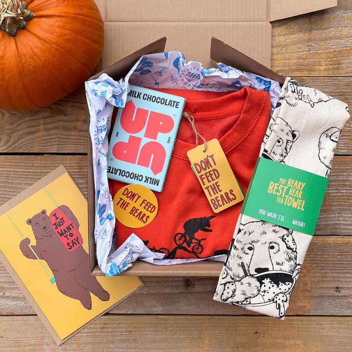 bear box with jumper and chocolate