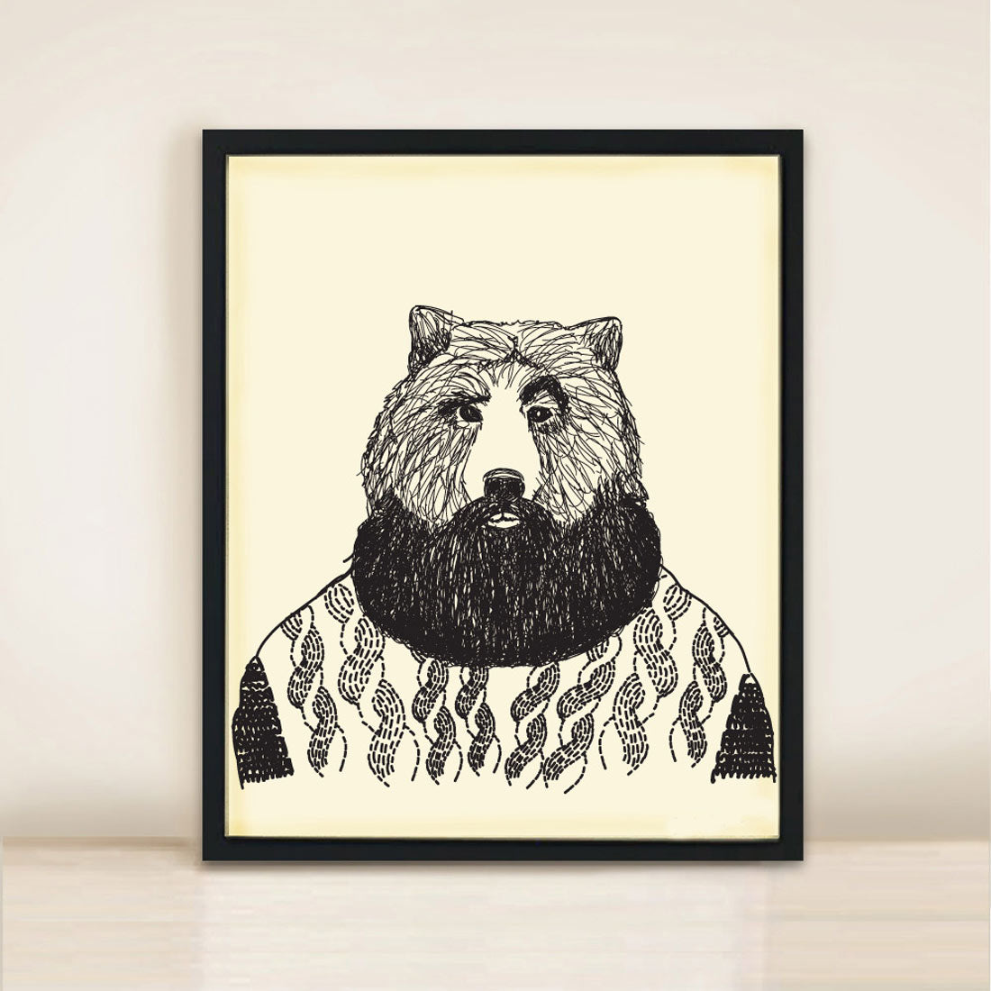 beard with beard wall print