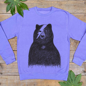bowie bear purple jumper