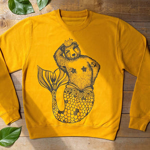 mustard mer bear jumper