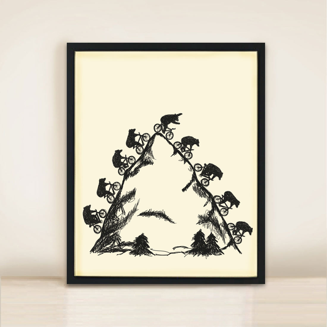 Bicycle Mountain Poster Print A3