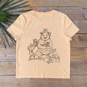 BEAR SAT WITH LOTS OF CATS TSHIRT