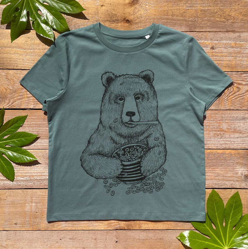 BEAR EATING CHEERIOS TSHIRT