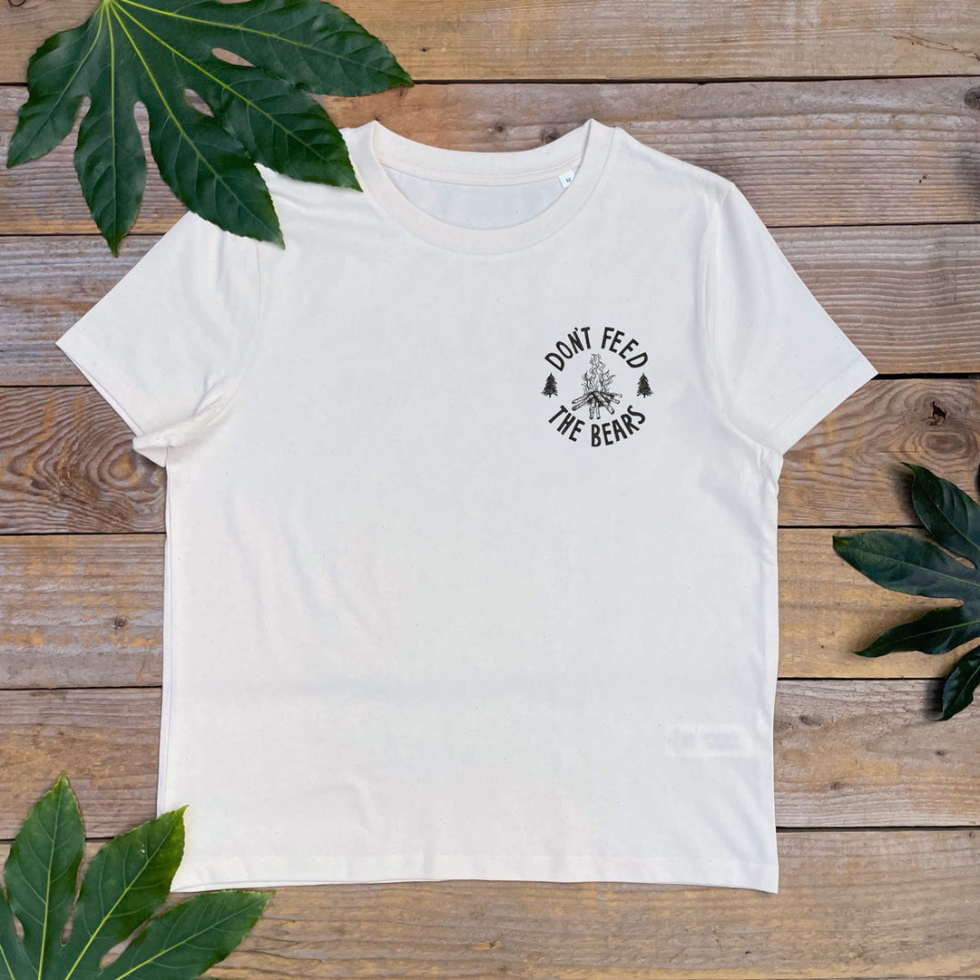 womesn tee with campfire print
