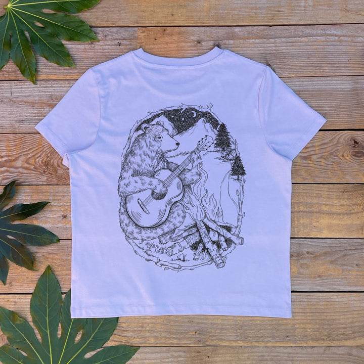bear playing gutar tee design