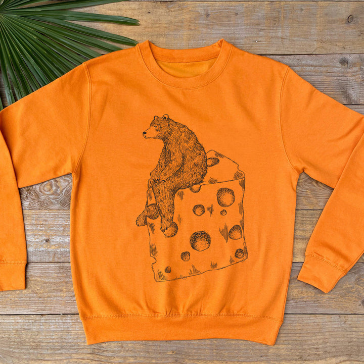 cheese bear orange jumper