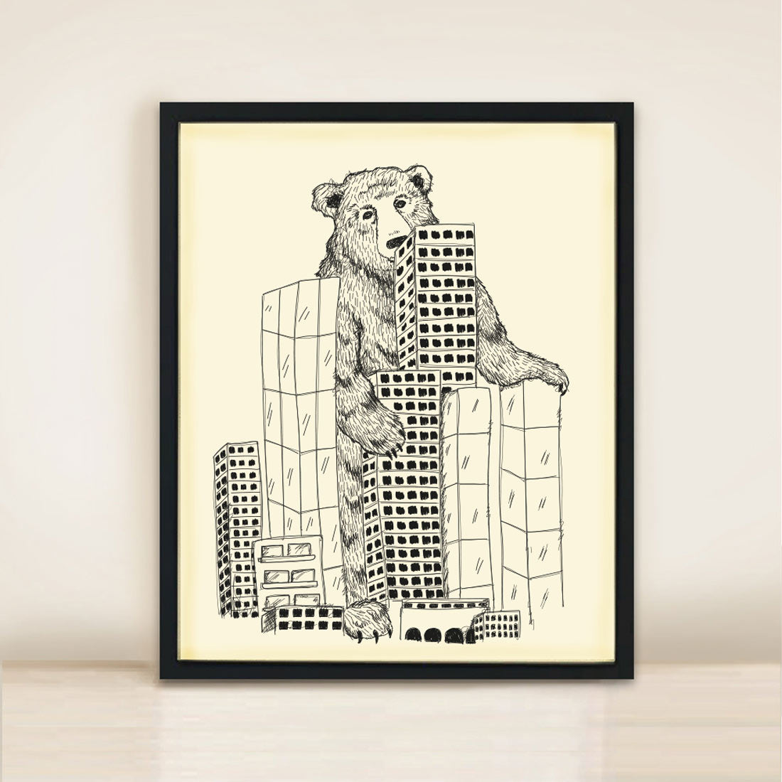 'City Bear' Poster Print A3