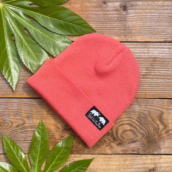 Bear coral pink beanie