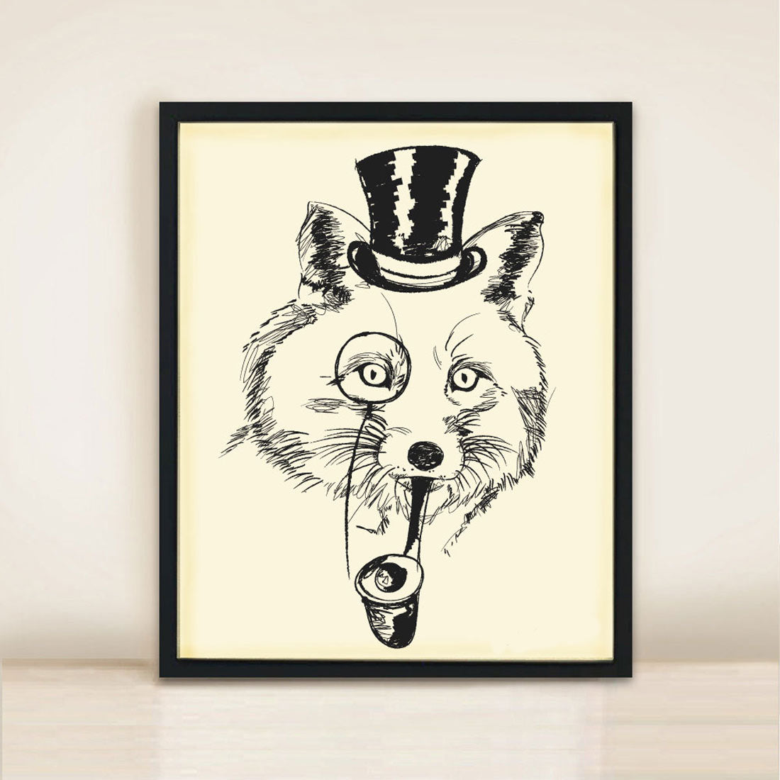 fox, monocle and pipe home decor