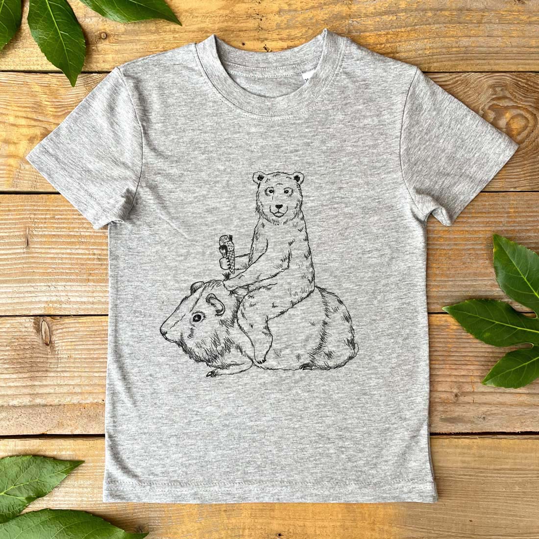 guinea pig and bear cub tee for child