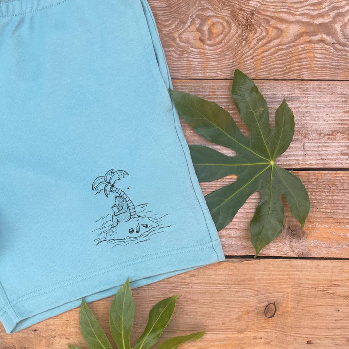 green shorts with bear print