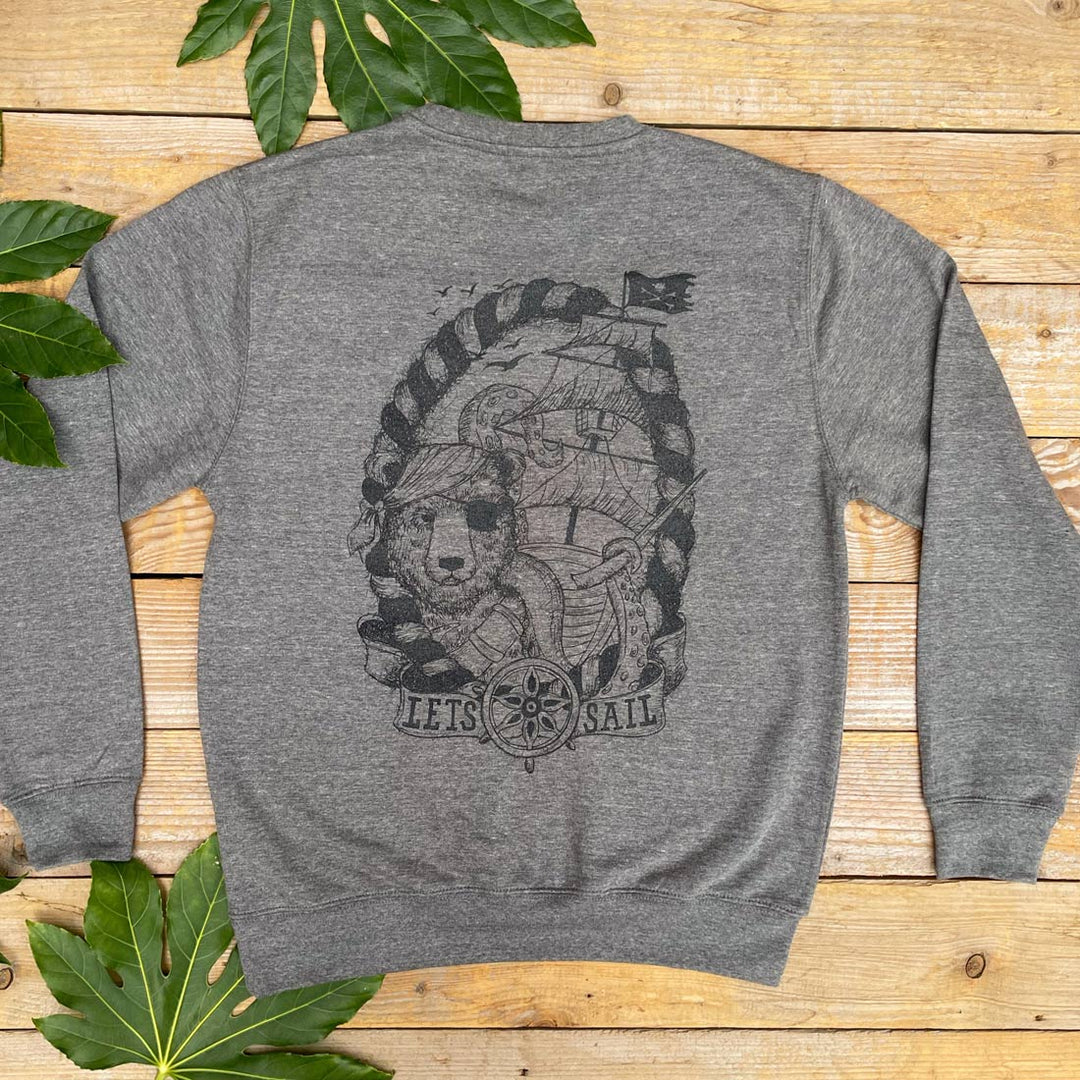 grey jumper with sailor bear print
