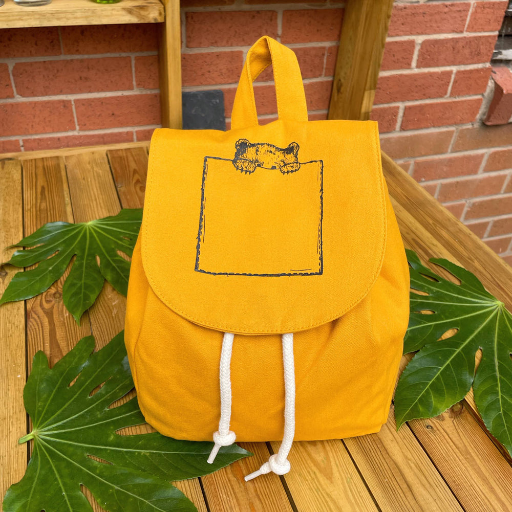 bear design mini mustard backpack