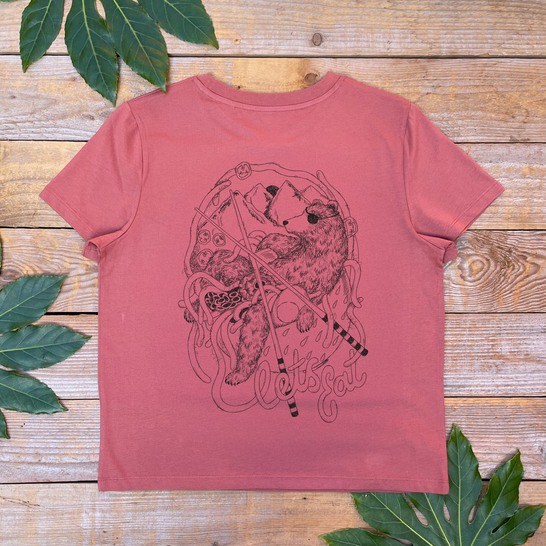 brown womens tee with bear design