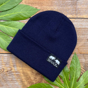 Navy bear beanie hat