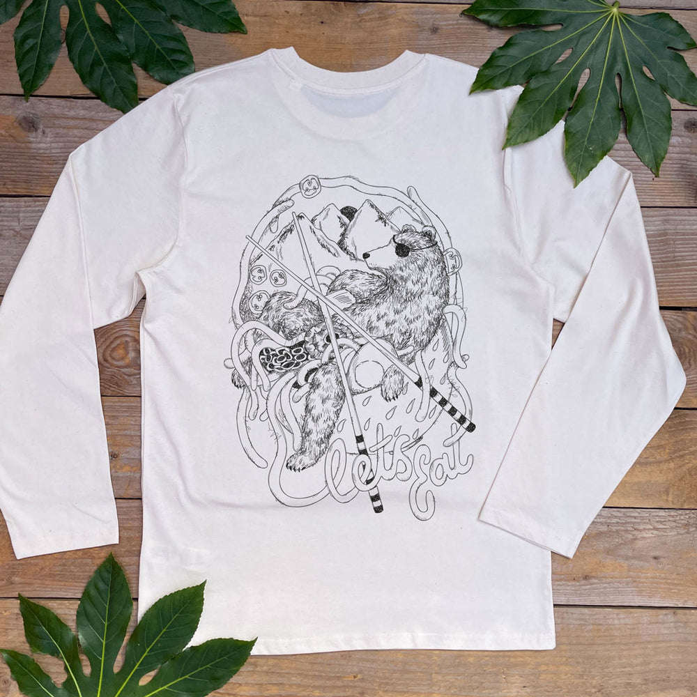 bear and ramen design on tee