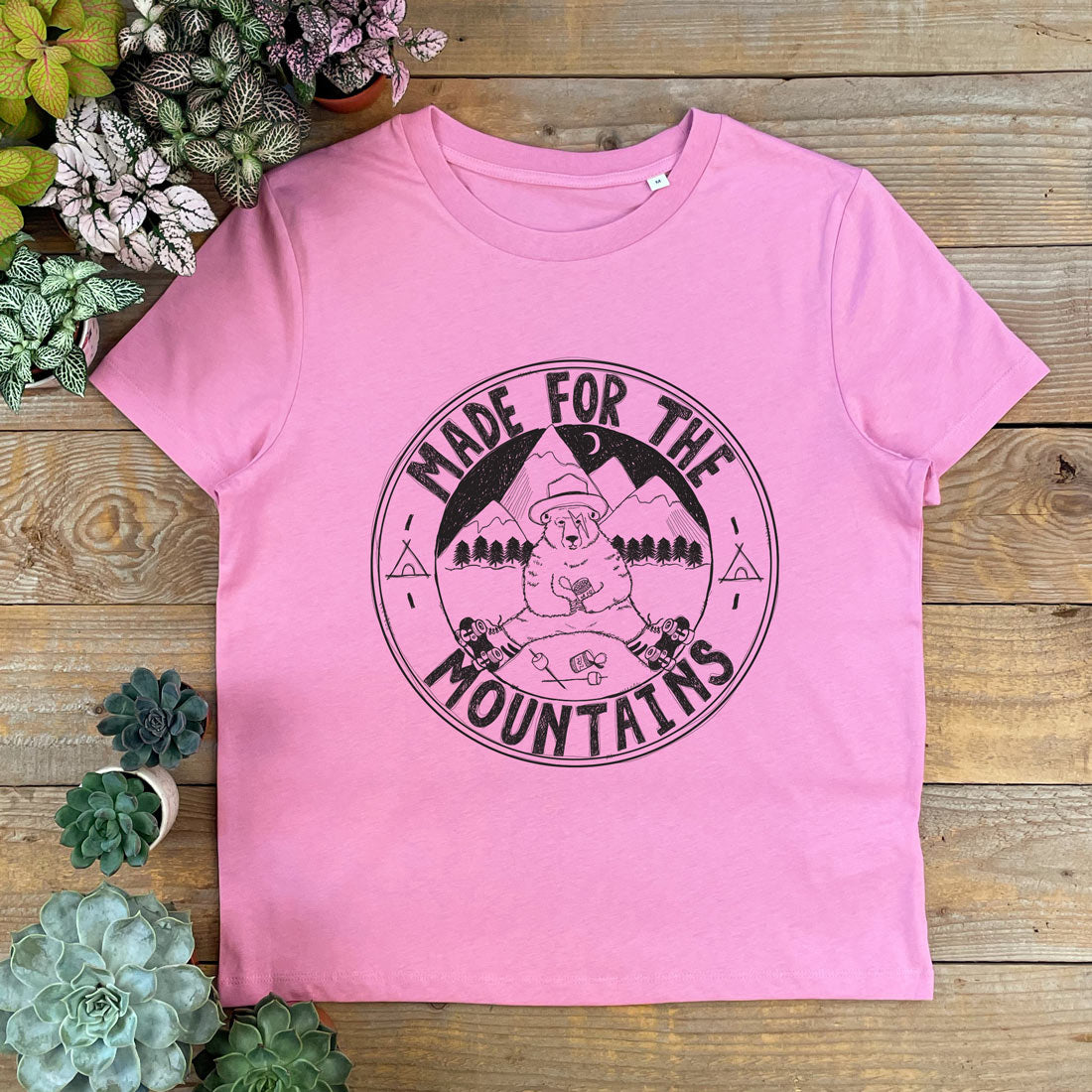 BEAR AND MOUNTAINS PINK TEE