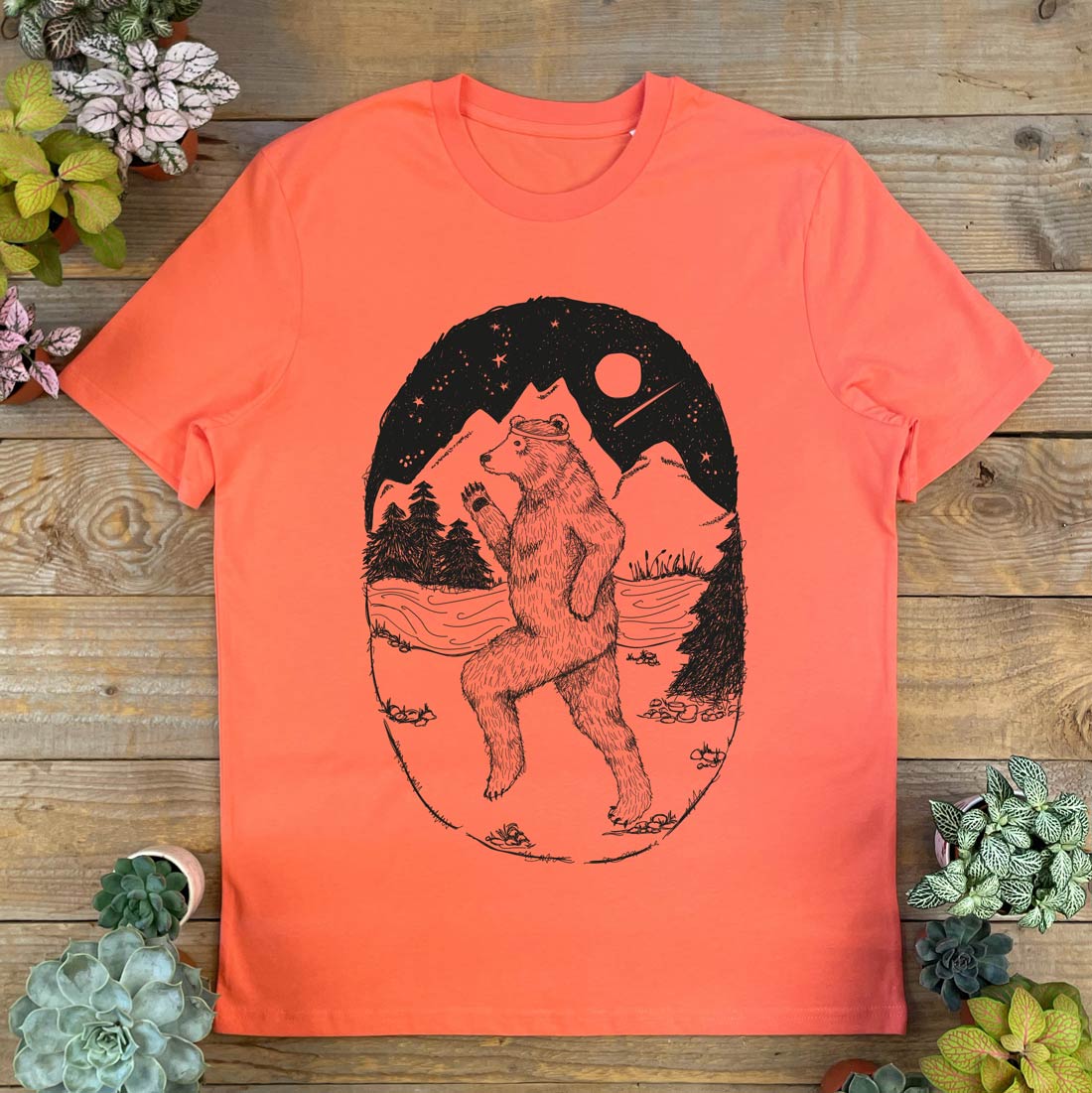 BEAR RUNNING IN THE MOUNTAINS TSHIRT