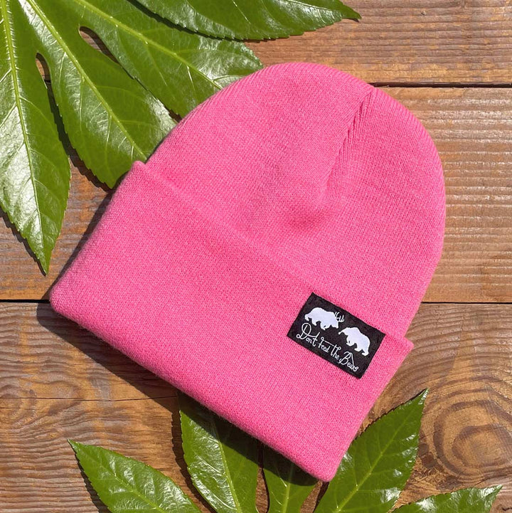 bubblegum pink bear beanie