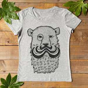 BEAR WITH BIG MOUSTACH TSHIRT