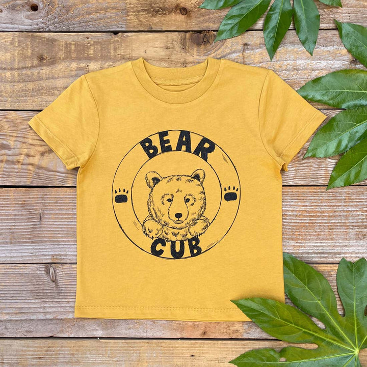 bear cub text kids tee