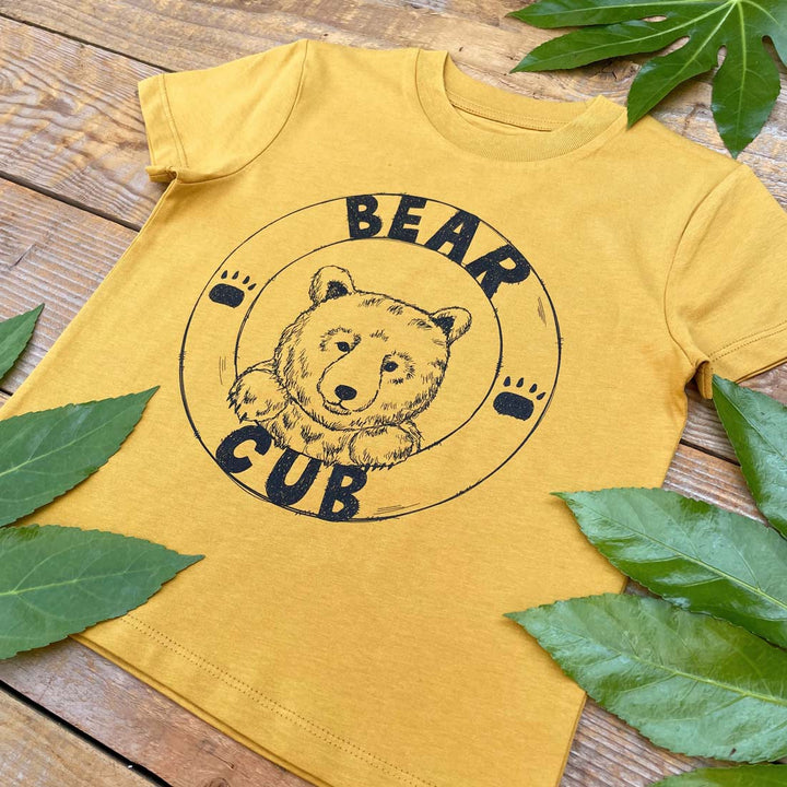kids bear cub mustard tee
