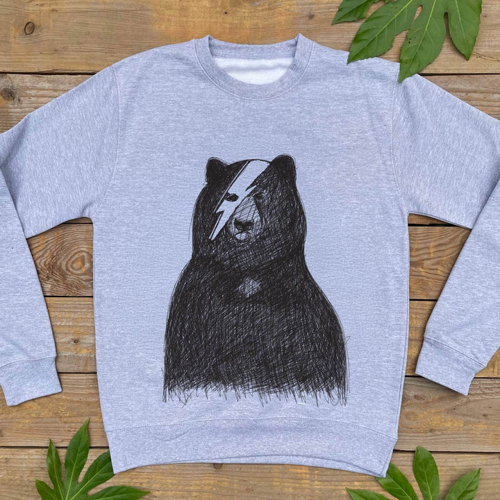 bowie bear grey jumper