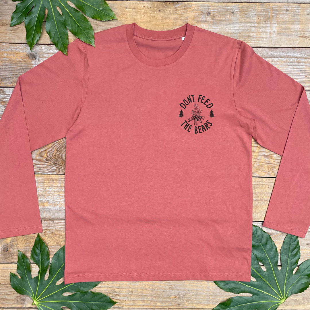 brown tee with campfire design
