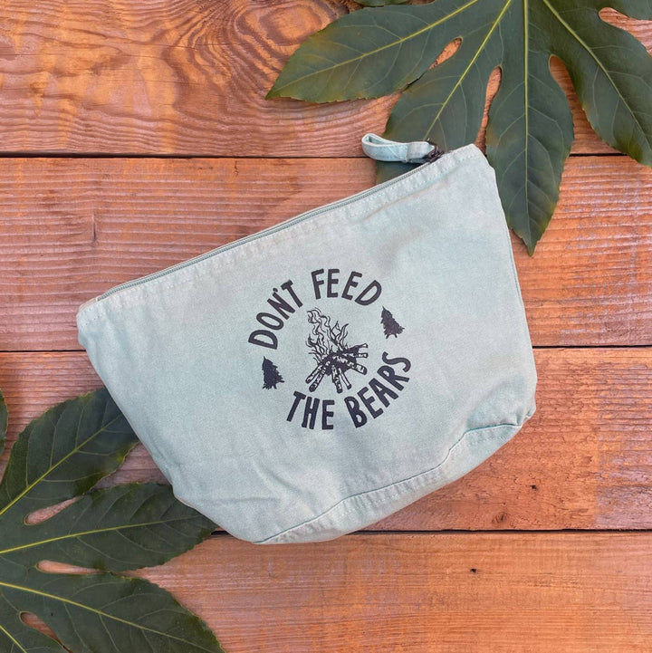 mint toiletry bag with bear