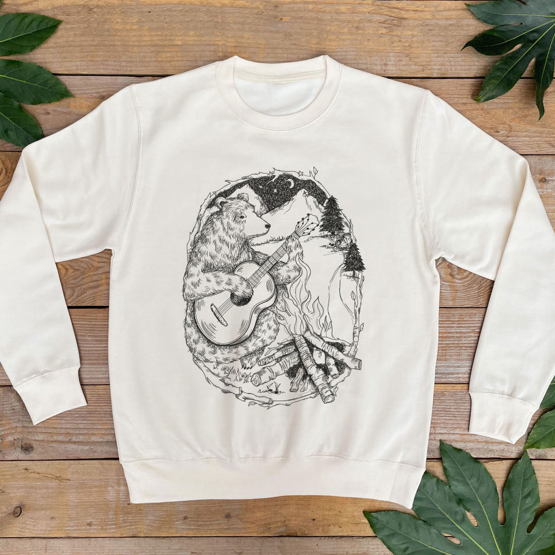 vanilla jumper with bear playing guitar