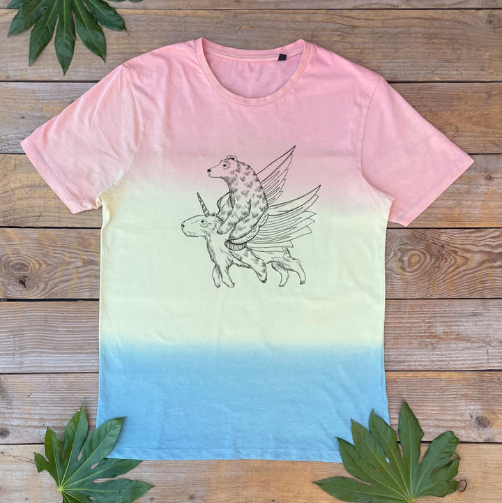 capybara unicorn tie dye tee