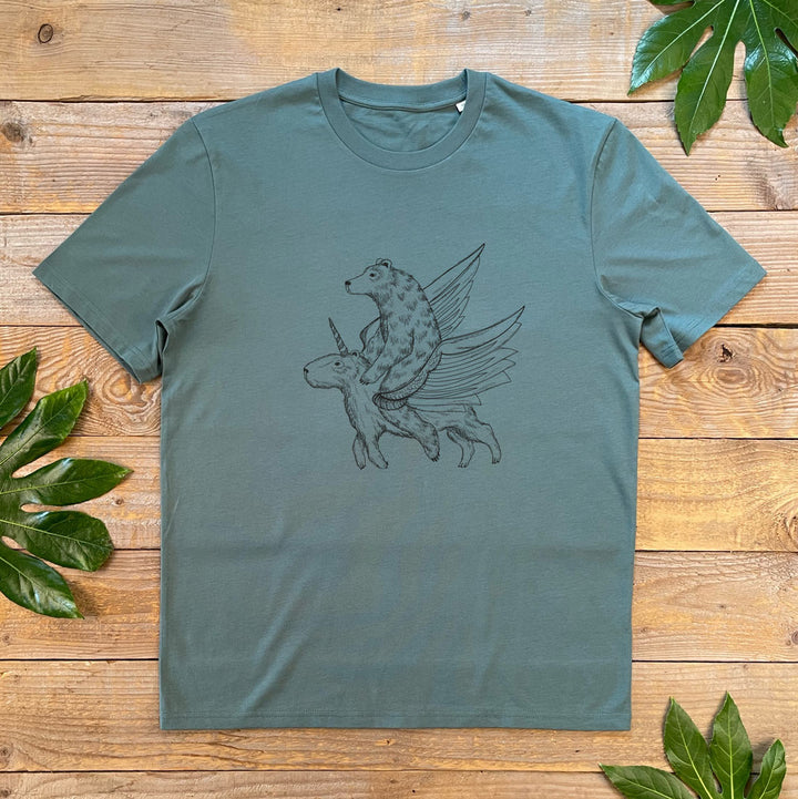 bear and capybara funny tee