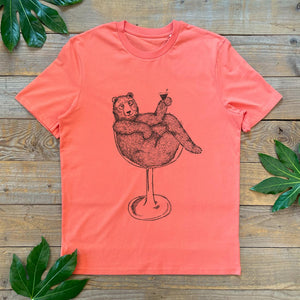 cocktail bear orange tshirt