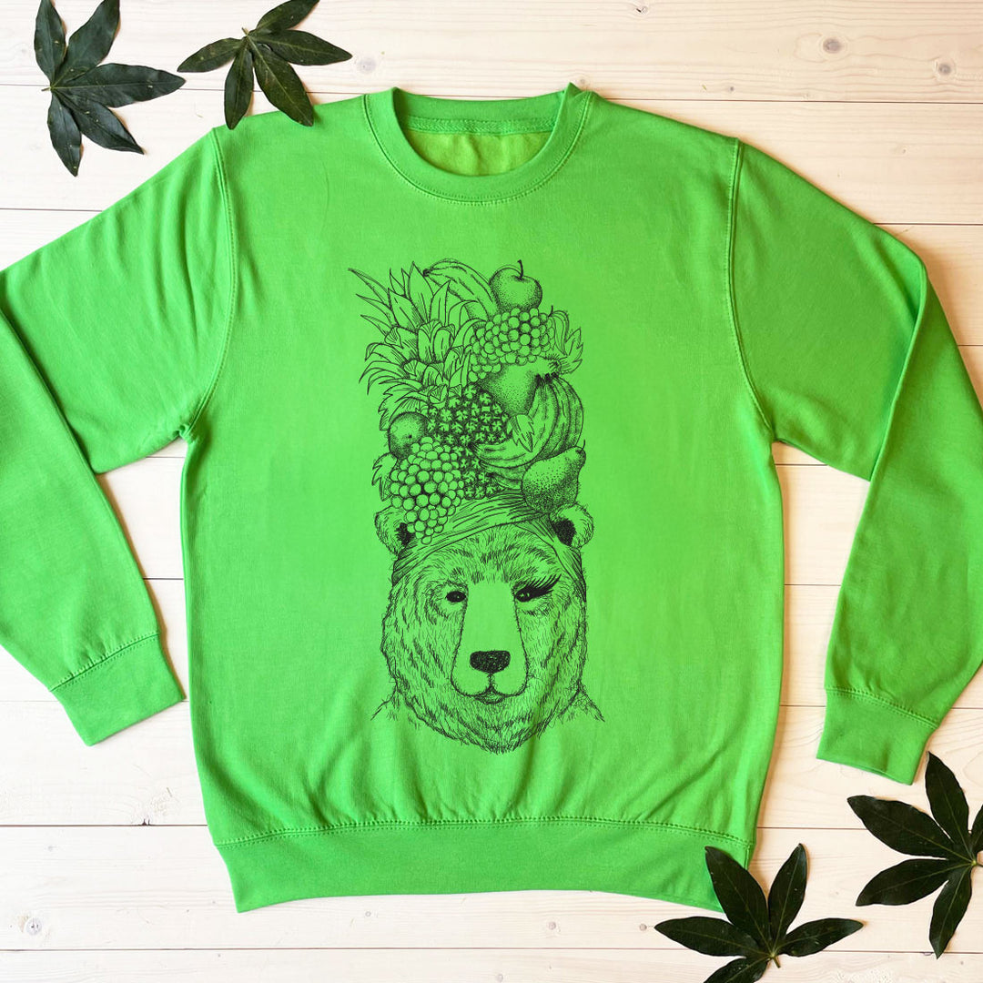 bear and fruit green jumper