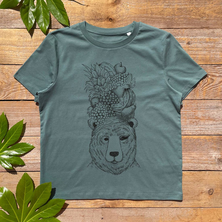 bear with tropical fruit womens tee
