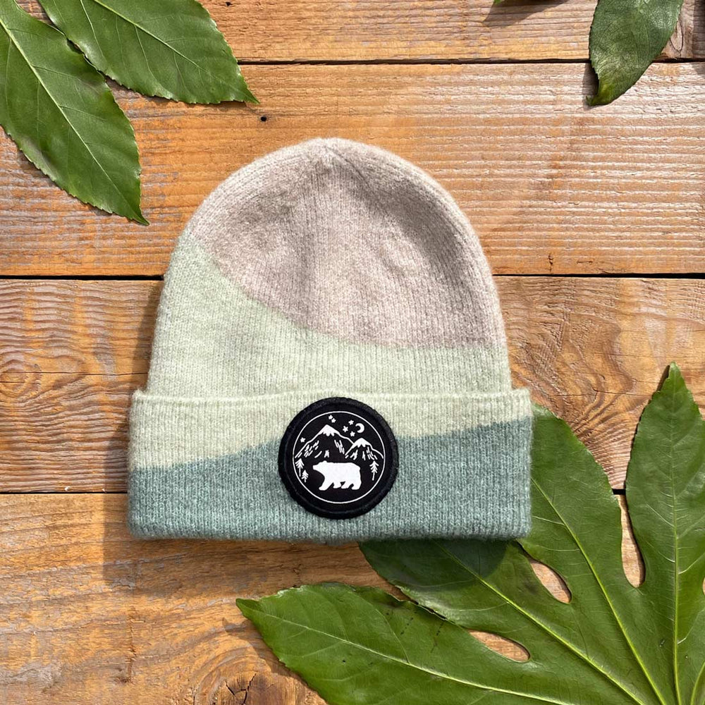 green blue bear beanie hat