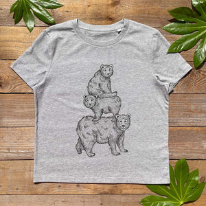 Bear Stack Scoop Neck T-Shirt