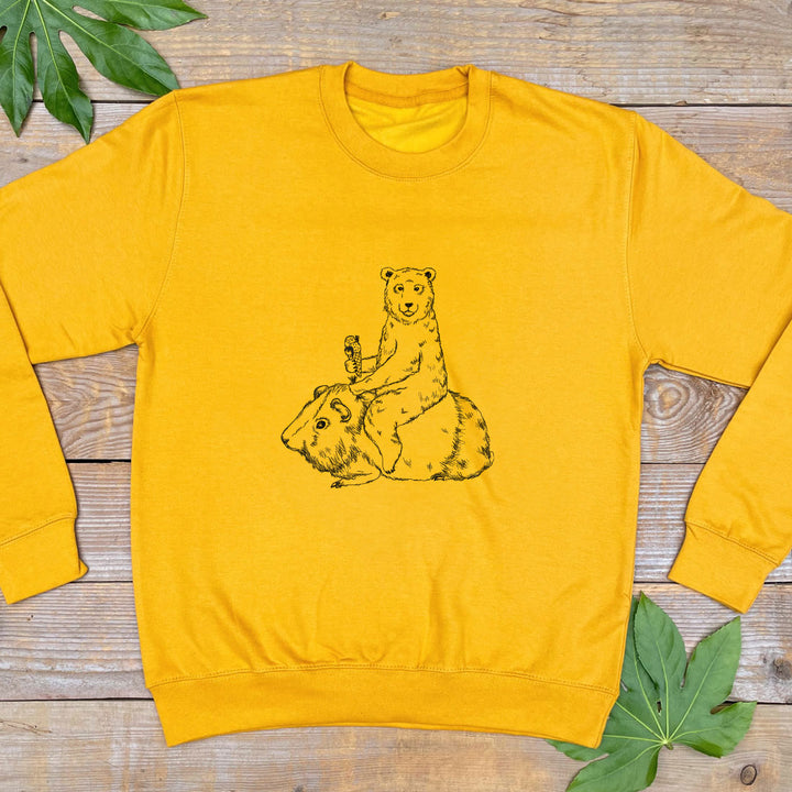 bear riding a guinea pig jumper
