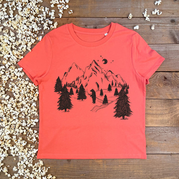 bear and mountains girls tee