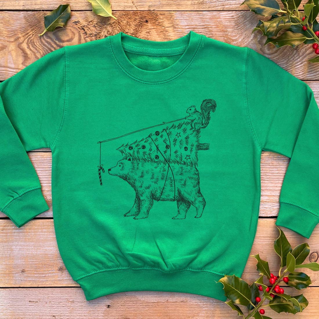 A Squirrels Christmas kids Sweater Don t Feed the Bears