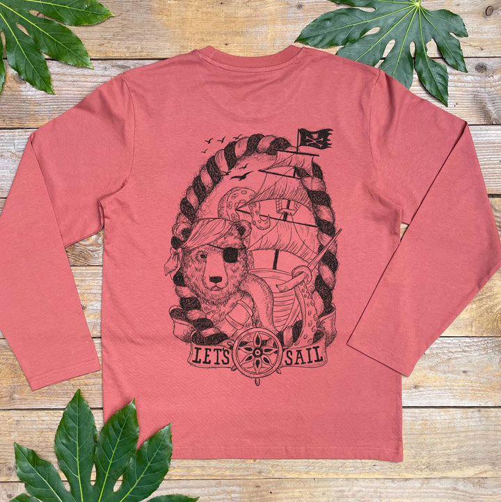 'Let's Sail' Bear Long Sleeved T-Shirt - Front/Back Print